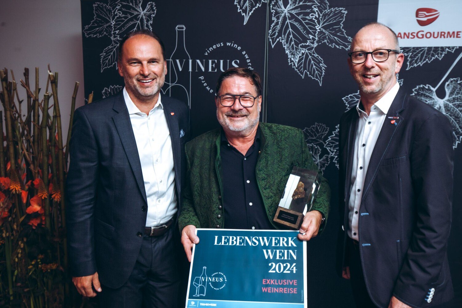 Lebenswerk-Preisträger mit Haltung: Willi Sattler aus Gamlitz bei der „Vineus“-Verleihung. © Mila Zytka für Transgourmet