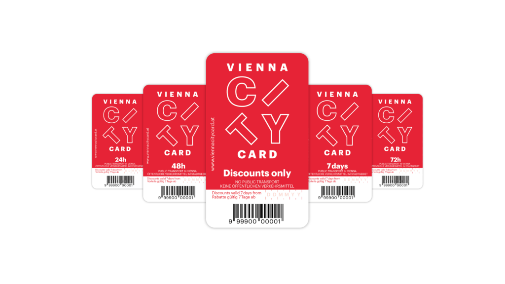 Rote Karten mit der Aufschrift: Vienna City Card. 