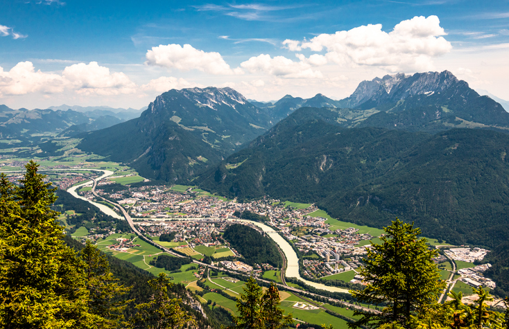 Blick vom Bergpendling bei Kufstein.